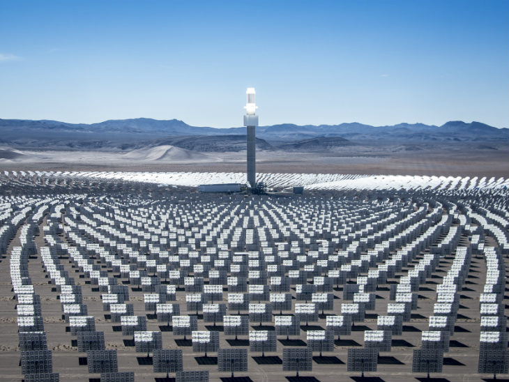 The Crescent Dunes Solar Energy Facility in Tonopah, Nevada.